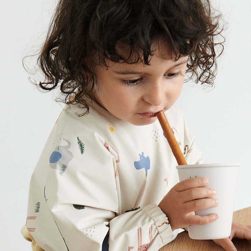 Fácil de usar longo sleeved bib babadores da criança do bebê arte artesanato impermeável proteção do tempo de refeições lavável fácil limpo bata para crianças