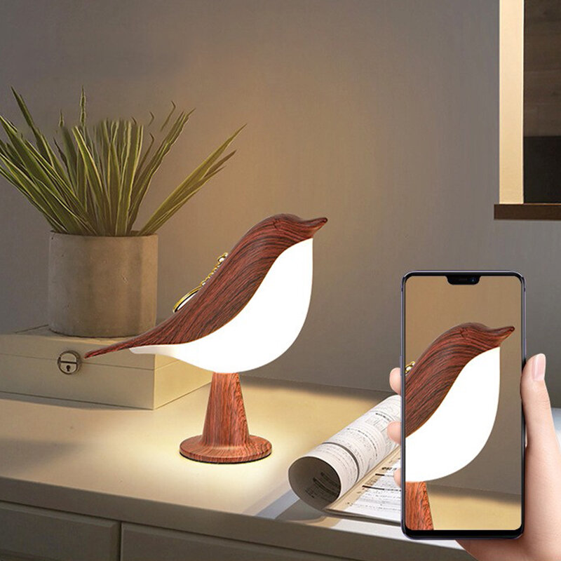 Bird Night Light Touch Control camera da letto lampada da comodino lampada da tavolo ricaricabile a tre colori Magpie Aroma Lamp LED creativo