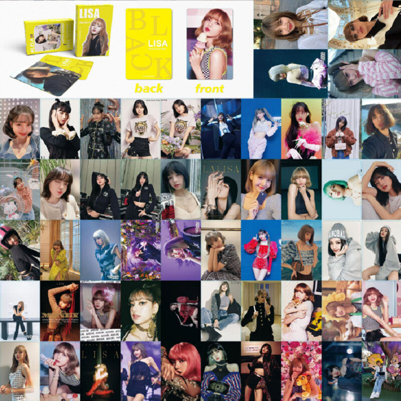 Kpop LISA jisoo jennie Rose ilove LOMO อัลบั้มรูปเกิดที่คั่นหนังสือรูปถ่ายของขวัญสำหรับแฟนเพลง K-Pop 55ชิ้น/เซ็ต
