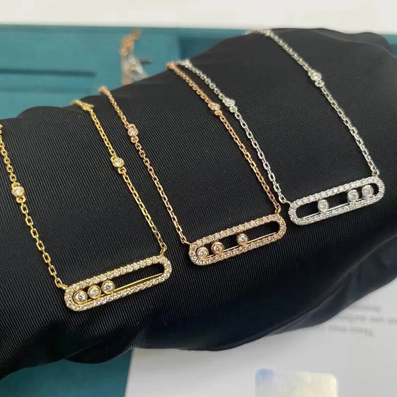 Klassische S925 Sterling Silber frauen Mode Halskette Mobil Diamant Luxus Schmuck Geschenk für Freundin