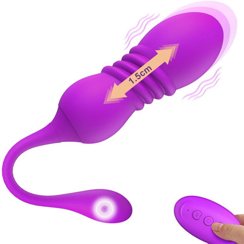 Vibromasseur de clitoris pour femmes, gode télescopique pour point G, boule de poussée portable, Masturbation féminine, masseur de clitoris