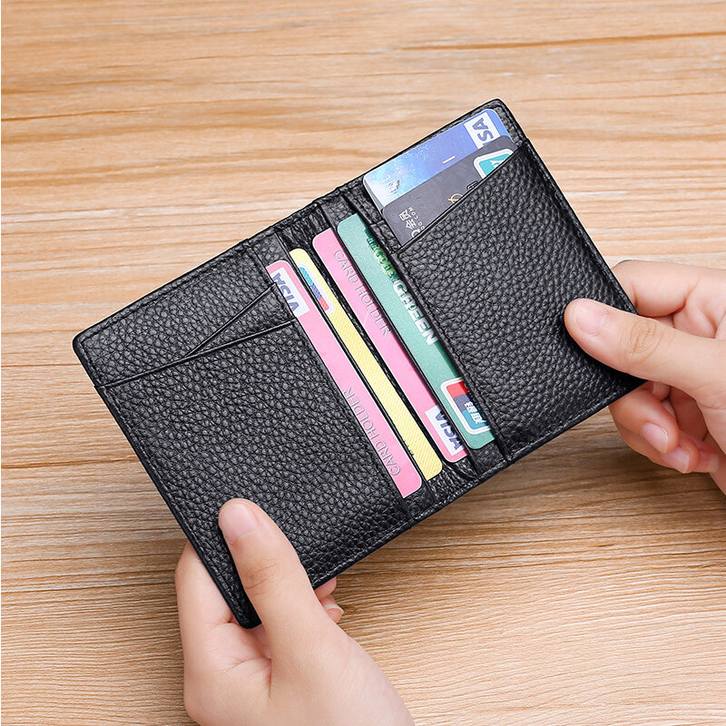 Buylor Super Slim Soft Wallet Genuine Leather Men's Wallet Mini Credit Card Holders Wallet Thin Card Purse Small Bags for Women