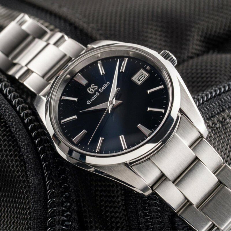 High end qualidade azul e preto branco dial pulseira de aço inoxidável quartzo grand seiko heritage relógio para homem