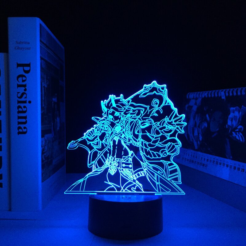 Arataki Itto Genshin تأثير ثلاثية الأبعاد LED ليلة مصباح للأطفال ديكور غرفة نوم الطفل هدية عيد ميلاد Genshin تأثير ضوء الليل دروبشيبينغ