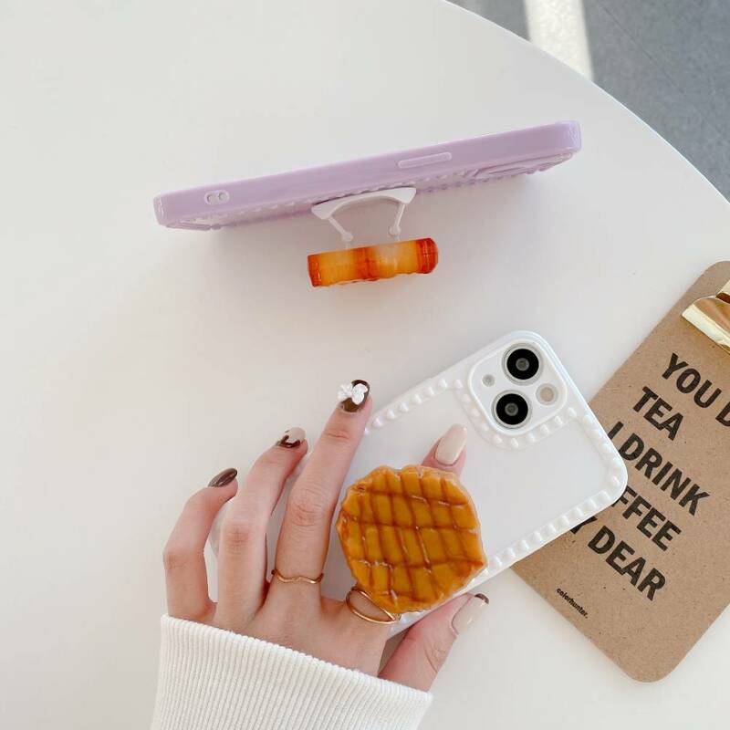 soporte anillo movil mesa Soporte 3D De comida para teléfono móvil, accesorio bonito con alas De pollo para iPhone, Soporte De teléfono móvil