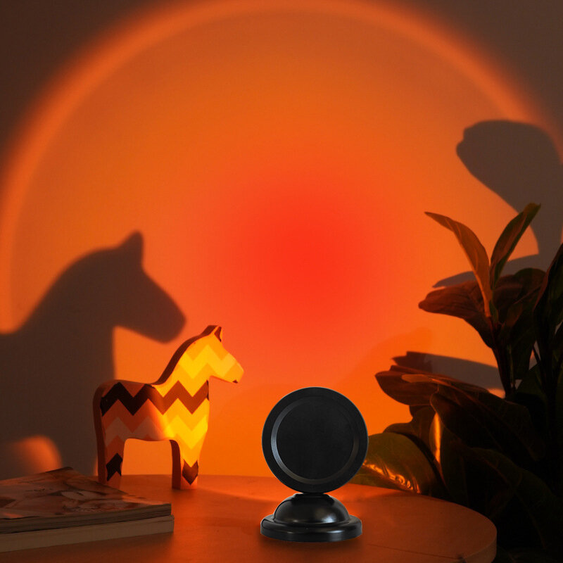16 kolorów Sunset Rainbow projektor lampowy atmosfera lampa biurkowa Led fotograficzny do sklepu dekoracja ścienna w tle oświetlenie
