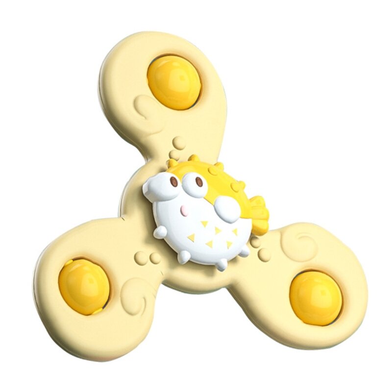 Mainan Bak Mandi 5In Mainan Mandi Bayi Spinner dengan Cangkir Isap Cetakan Mainan Interaktif-Gratis DropShipping