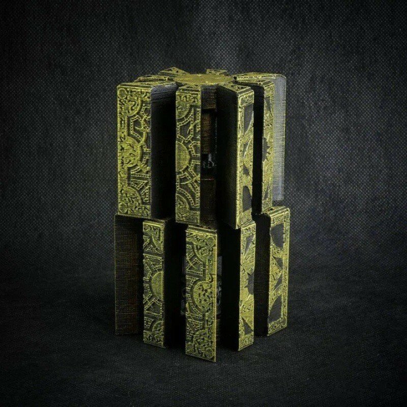 Hellraiser quebra-cabeça caixa móvel lamento terror figuras filme série hellraiser cubo totalmente pinhead prop estatueta brinquedo 1:1