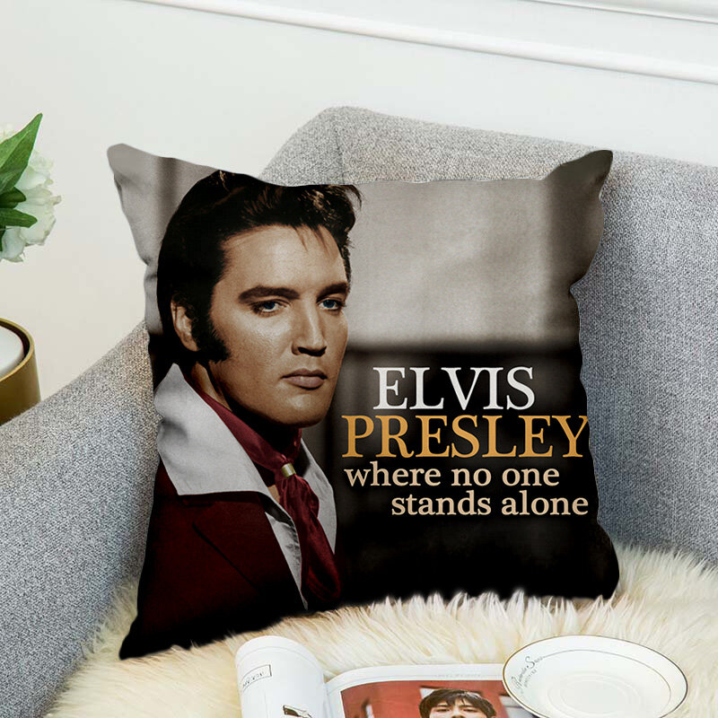 Elvis Presley Sarung Bantal Cetakan 3d Sarung Bantal Dekoratif Poliester Gaya Sarung Bantal Lempar-6