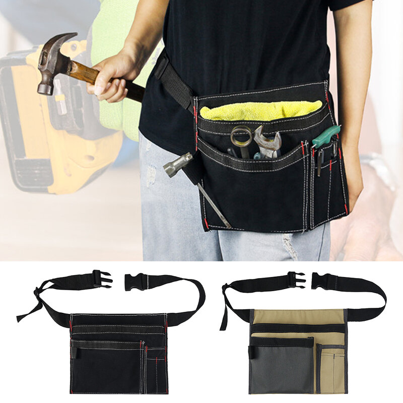 Bolsa ajustável para avental de trabalho, resistente ao desgaste, lado único, cinto de ferramenta resistente, para pack, portátil, de lona, 6 bolsos