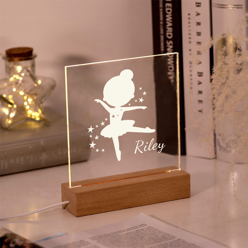 Personalisierte Baby LED USB Warm Weiß Rgb 3D Nacht Licht Nach Name Acryl Lampe Für Kinder Kinder Schlafzimmer Dekoration