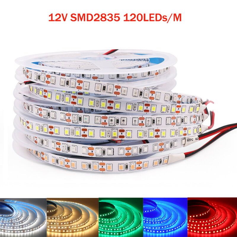 Tira de luces LED RGB, cinta Flexible de 12V, 5M, 5050, 5054, 2835, 5630, 4040, 120, 240, 480, 360