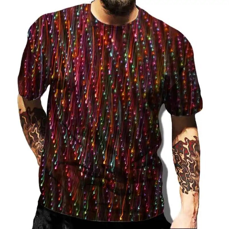 2022 verão nova camisa masculina de grandes dimensões casual legal 3d digital impresso t camisas para homem manga curta t