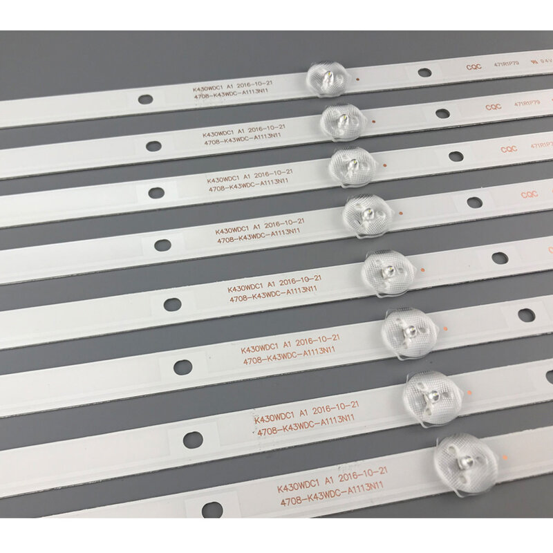 8PCS/Kit TV Lamp Kits LED Backlight Strips For AOC LE43M3570/60 LE43M3579 LED Bars Bands 4708-K43WDC-A1113N11 Rulers K430WDC1 A1