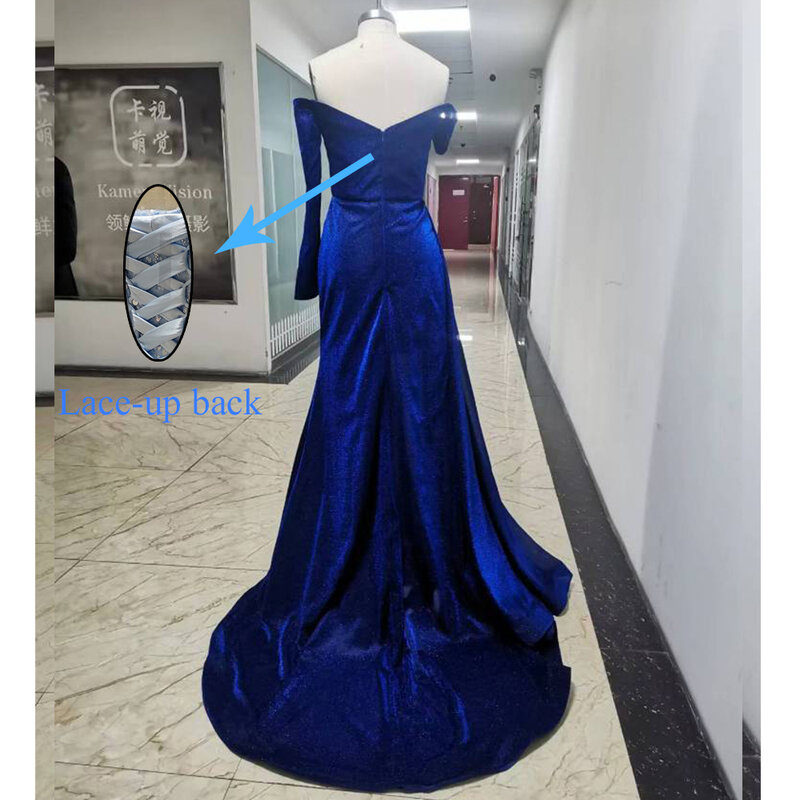 JEHETH Short Long Sleeves Meramid Formal Prom Gowns 2022 Sparkly Glitter Strapless Party Evening Dresses Robes De Soirée
