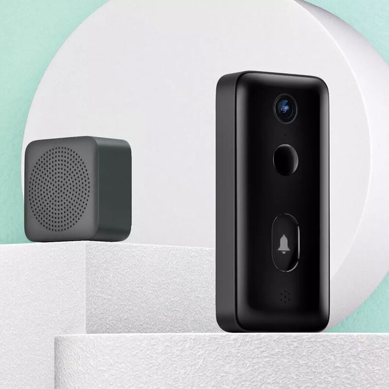 Xiaomi-campainha de vídeo inteligente mi2/lite, identificador facial com ia, visão noturna infravermelha, intercom two, detecção de movimento, sms, push