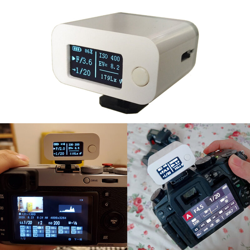 ZB-M08 conjunto-superior reflexão medidor de luz filme fotografia quente e frio sapato fixação câmeras fotografia câmera com carregador