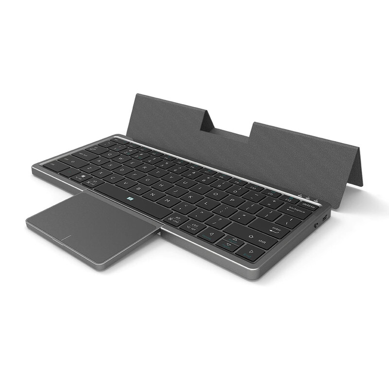Teclado inalámbrico compatible con Bluetooth para tableta, 78 teclas, con TouchPad grande, funda de PU, soporte a prueba de polvo para Windows y Android