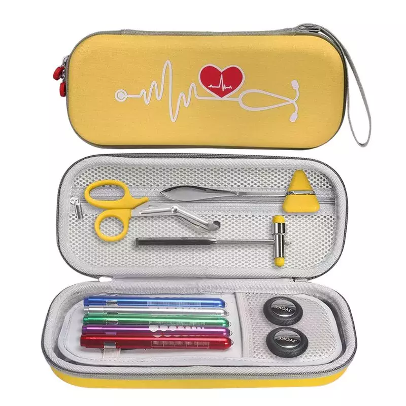 Hard EVA Portable Stethoscope Carrying Case Storage Box Shell Mesh Pockets For 3M Littmann III Stethoscope Medical Organizer Bag
