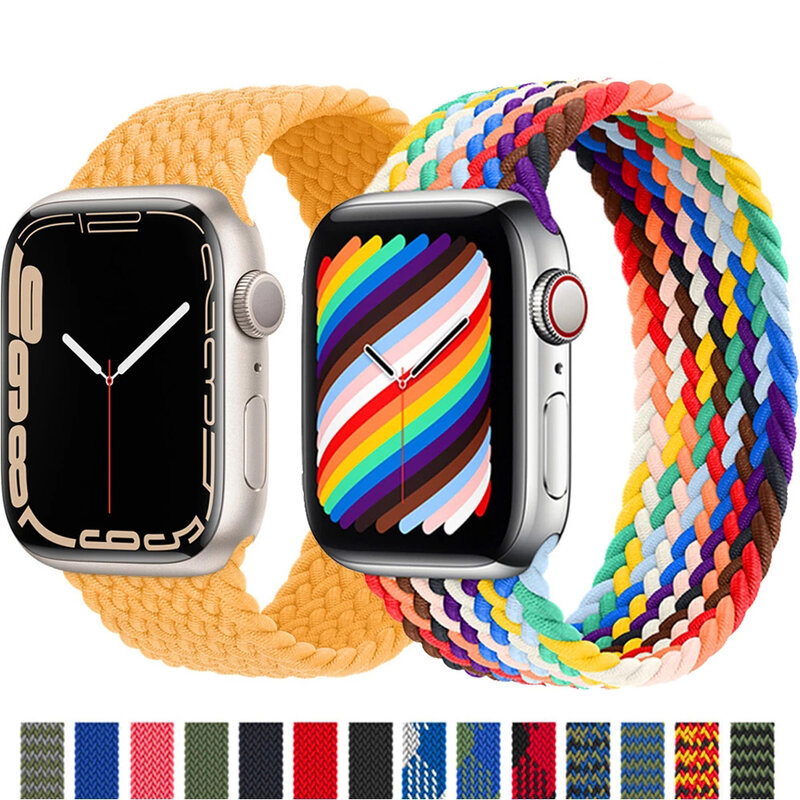 Pride Braided Solo Loop Band For Apple Watch Se Strap 44mm 40mm Elastic Wristband Bracelets 41mm 45mm Series 765432 42mm38mm