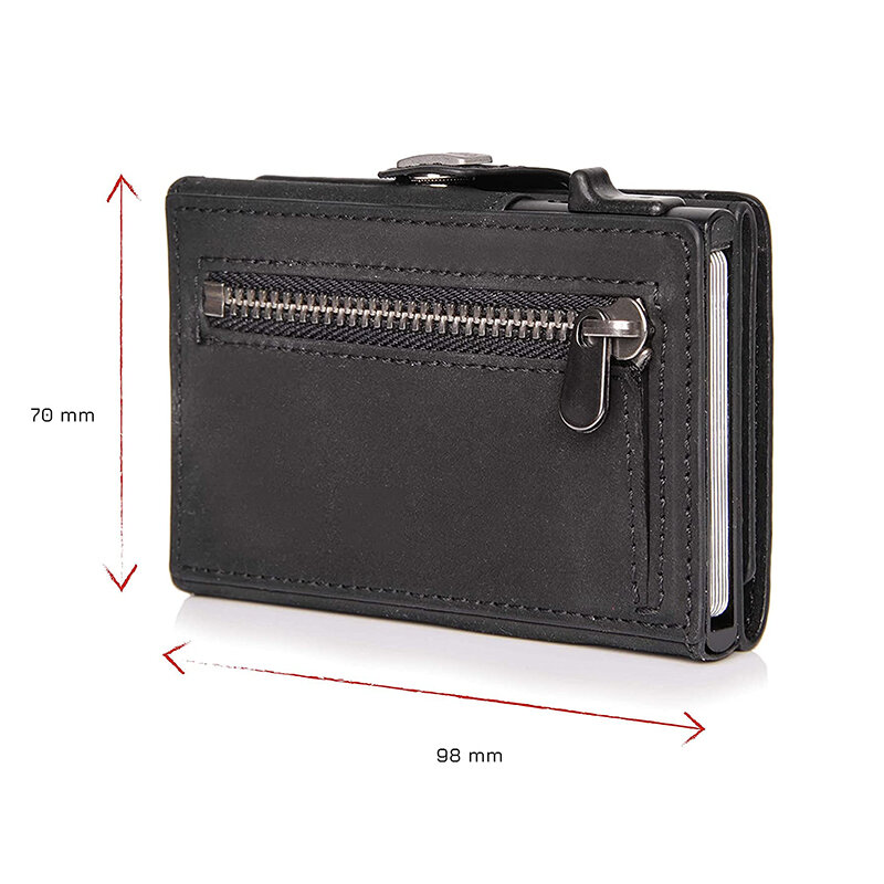 Męska duża pojemność skórzany składany portfel RFID blokowanie Slim potrójnie składany portfel 9 etui na karty kredytowe portfel dla mężczyzn torebka
