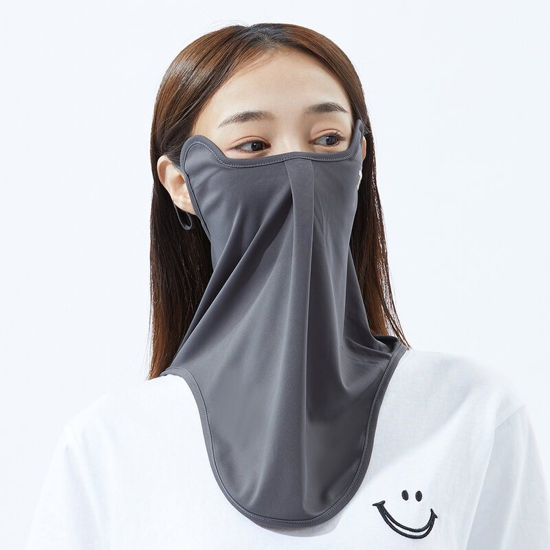 US stock Ohsunny Full Protection Face Mask Sun Protective Scarf Women Solid Breathable Washable Facemask for Outdoor Cycling