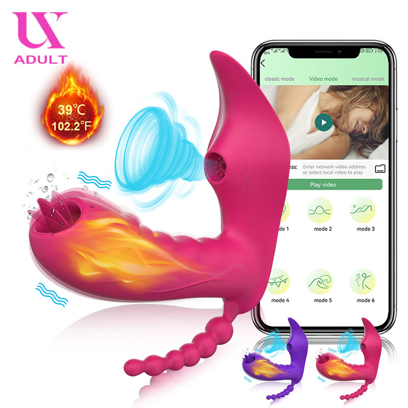 Próżniowe Sex zabawki Bluetooths Dildo wibrator kobiet dla kobiet aplikacja bezprzewodowa pilot wibracyjne majtki zabawki dla pary dorosłych 18