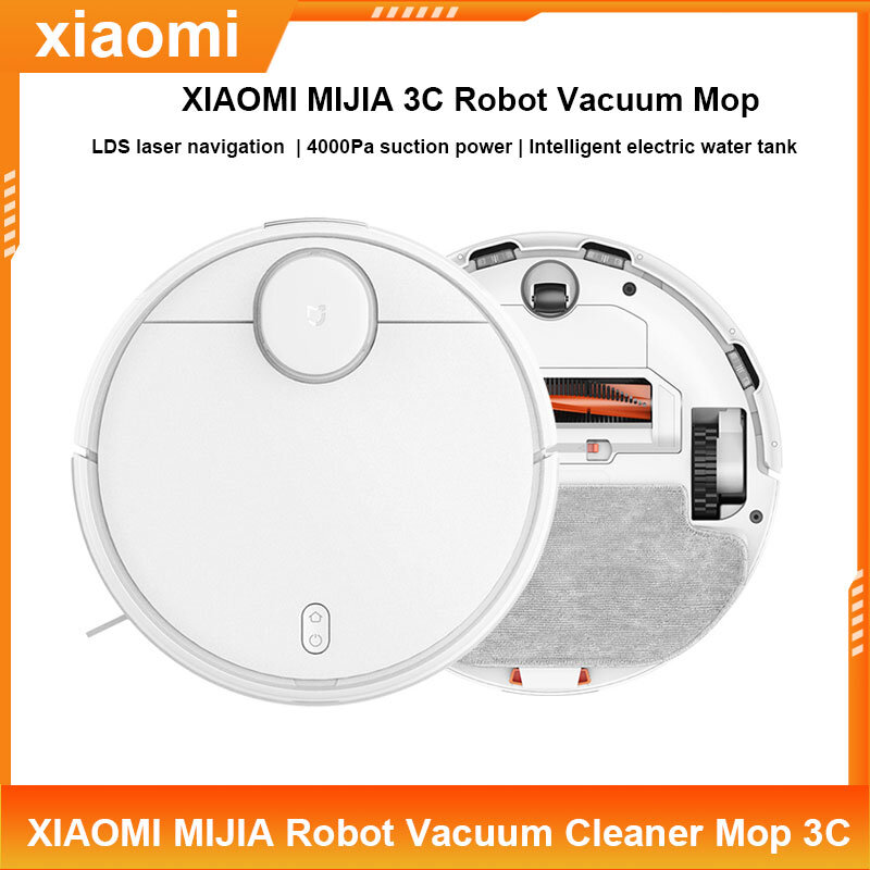 Xiaomi Mijia-ロボット掃除機,モップとスイープ,集塵機,4000Pa,ワールドスキャン,サイクロン吸引,計画された地図