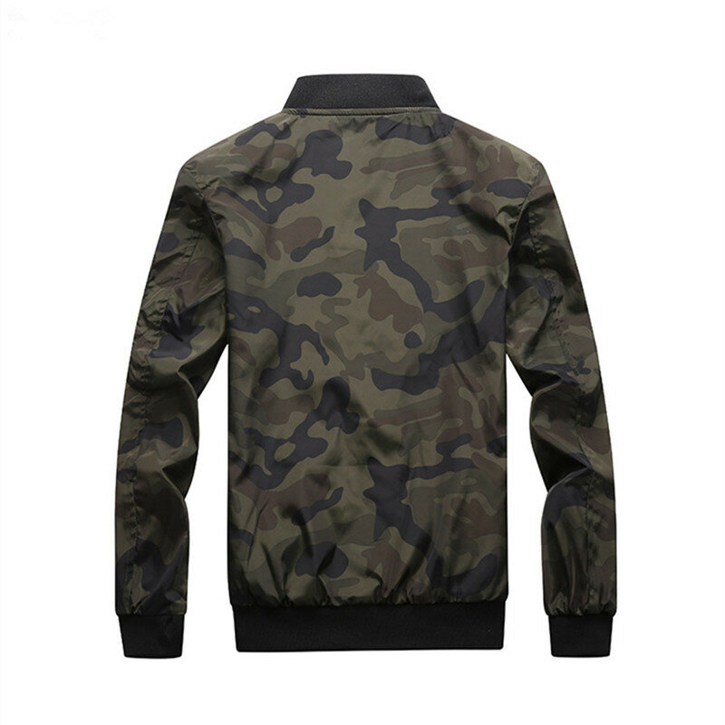 High quality large men's sports camouflage jacket stand collar zipper outdoor sports mountaineering jacket