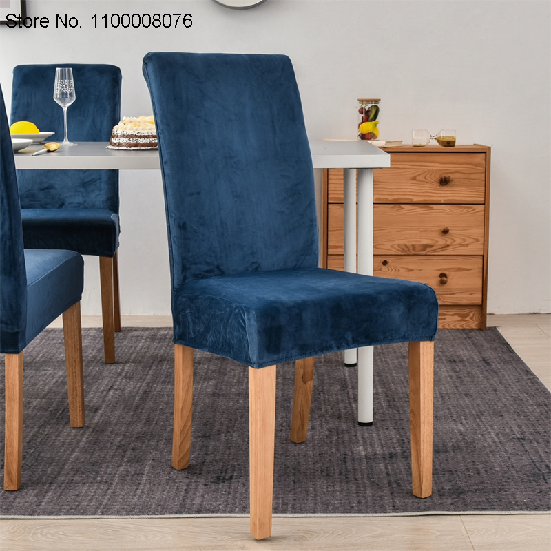 1/2/4/6 sztuk aksamitne krzesło do jadalni pokrywa Stretch elastyczne krzesło do jadalni Slipcover elastan Case na krzesła Housse De Chaise