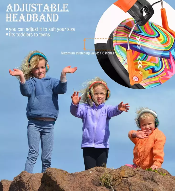 ZOHAN Kid ochrona słuchu dziecko hałas nauszniki redukcja szumów nauszniki nauszniki dla dzieci regulowane nrr 25db bezpieczeństwo
