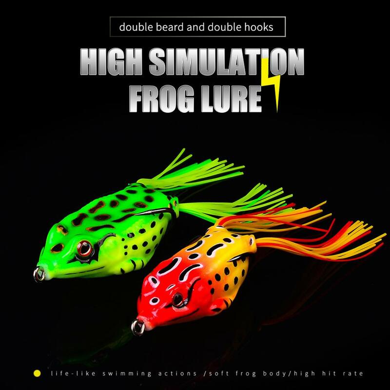 Thunder Ray Frog miękkiego silikonu Fishing Lure realistyczne pływanie Topwater przynęty sztuczne 3D Crankbait oczy z podwójnym ukryj haki