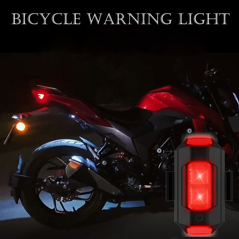 4Pcs Bicycle Flashing Taillight Universal LED Anti-collision Warning Light Aircraft Light Model Remote Control Harley Rear Light