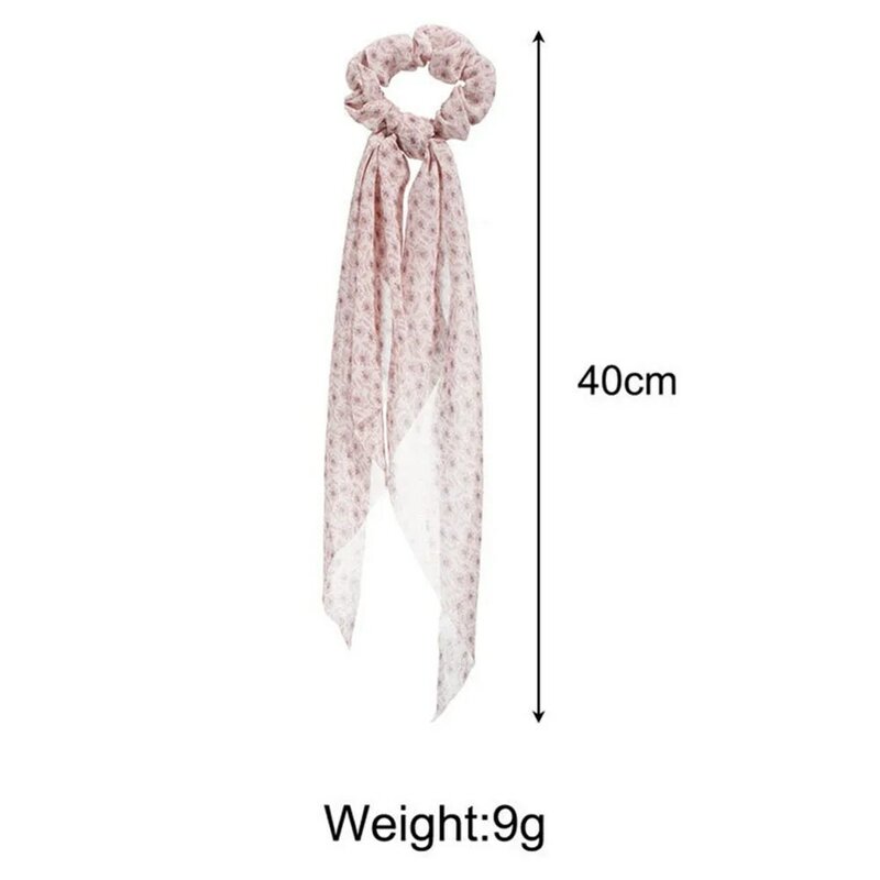 Long Ribbon Women Ponytail Scrunchies Scarf Elastic Hair Band Knotted Cloth Hair Ties Sweet Flower Hair Rope Hair Accessories