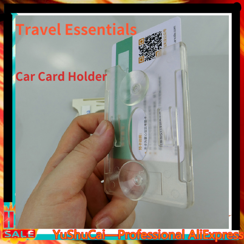 Titolare della carta per auto 2 pezzi titolare della carta nuovo di zecca per parabrezza etichetta in vetro durevole ID IC titolare della carta manica auto organizzazione