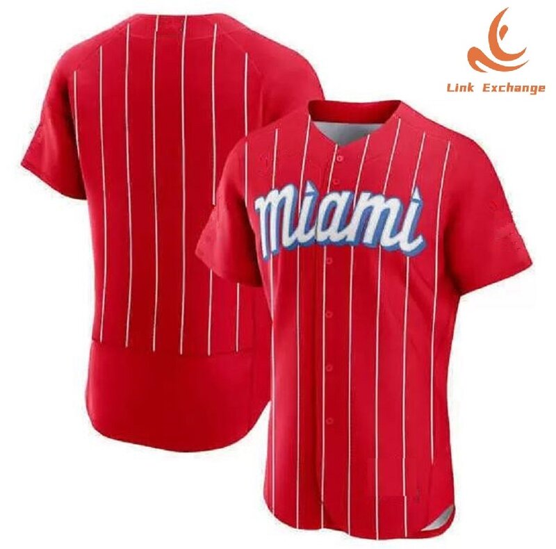 Kaus Jahitan Jersey Bisbol Anak-anak Remaja Wanita Pria Wanita Miami Marlins Baru Kualitas Terbaik