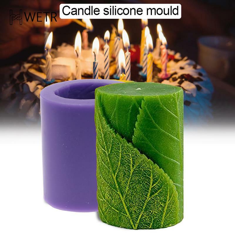 3D قالب من السيليكون DIY قالب شمع صابون يدوي الصنع العفن هدية مربع قالب شمع يترك