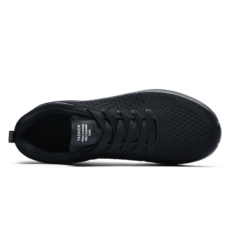 Tênis de corrida nova malha respirável unissex almofada de ar mulher sapatos esportivos marca rendas-up homens tênis ao ar livre sapatos de fitness 018