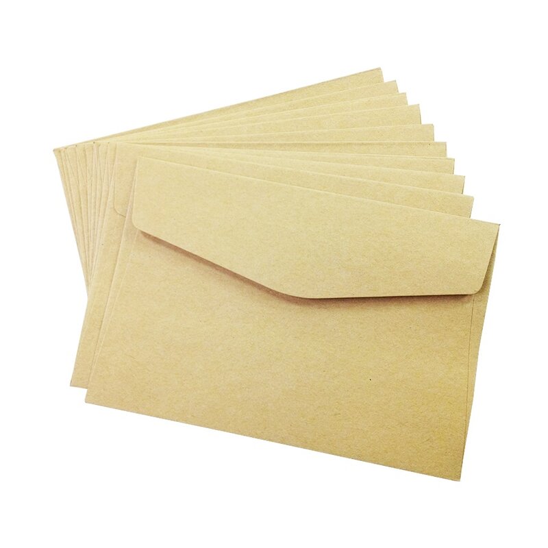 100 unids/lote de sobres de papel Kraft Vintage bonitos, 160x110mm, sobres de regalo de boda, sobre para tarjeta de ventana