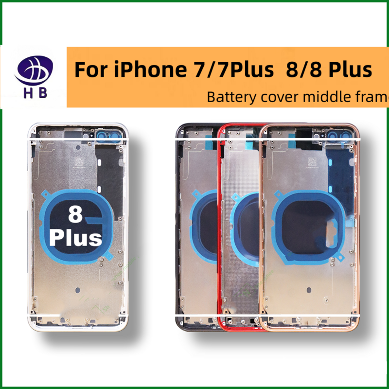 Funda trasera para iPhone 7G, 7 Plus, 8G, 8 Plus, carcasa de Marco medio, bandeja SIM, funda de montaje para llave lateral de batería + CE