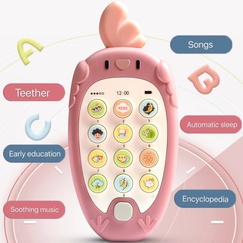 طفل لعبة الهاتف الهاتف الموسيقى آلة الصوت للأطفال الرضع في وقت مبكر التعليمية الهاتف المحمول اللعب هدية