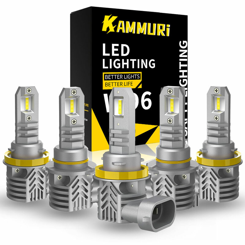 KAMMURI-bombilla LED Canbus para coche, lámpara de 12V, sin Error, 12000Lm, H10, H11, H8, HB3, HB4, H9, H16JP, 9005, 9006