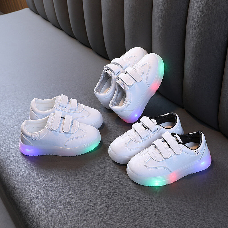 Детская обувь для первых шагов, детская обувь с блестящей подошвой для бега с подсветкой, светящиеся кроссовки для мальчиков и девочек со св...