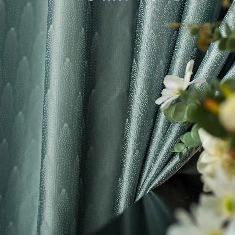 Luxo escuro padrão novo estilo nórdico alta sombreamento moderno simples jacquard gloss cortinas para sala de estar jantar quarto