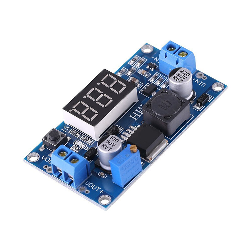 2/4/6 pz blu Led voltmetro regolatore di tensione alimentatore Led Display Dc Step Down Converter modulo di alimentazione regolabile