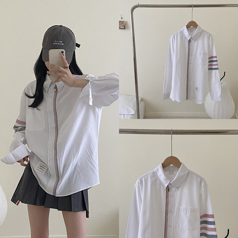 Camiseta de estilo coreano TB Academy de alta calidad, abrigo suelto de primavera 23, Top de diseño suave de cuatro barras