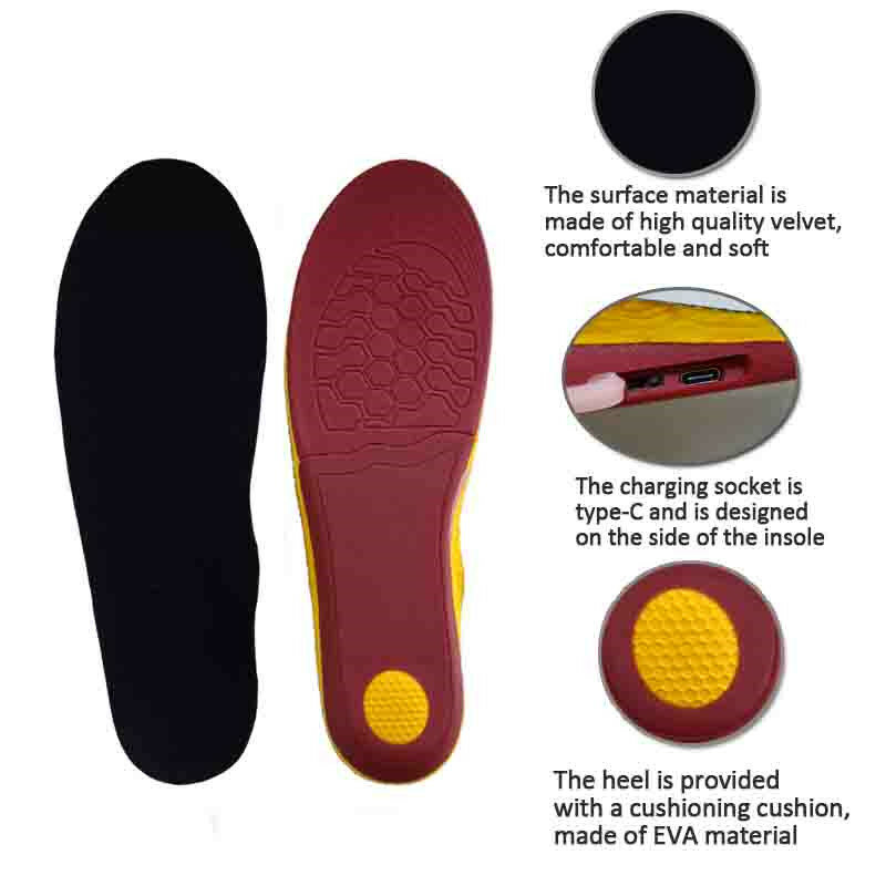 Electrically Heated Insoles Rechargeable Winter Warm Heating Insoles Sport Shoes Mats Sneaker Insoles Foot Warm Pads for Skiing