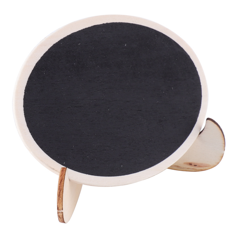 10 pçs mini quadro negro de madeira expositor board artigos de artesanato de madeira desktop blackboard (estilo elíptico)