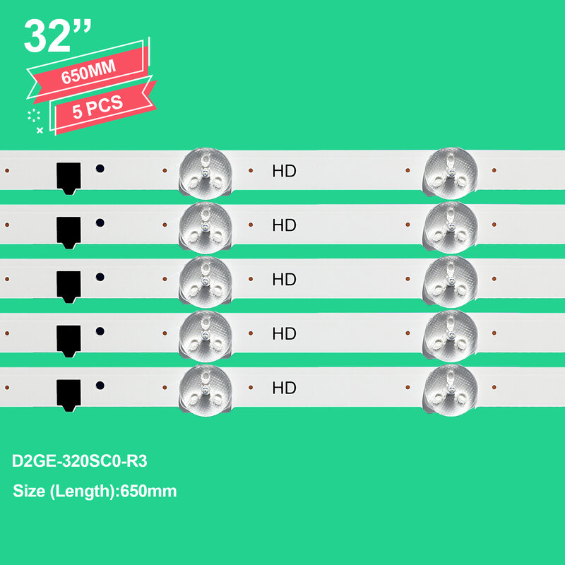 5 buah strip LED 9 leds BN96-28489A/BN96-25300A/BN96-25299A untuk samsung D2GE-320SC0-R3 CY-HF320AGLV1H