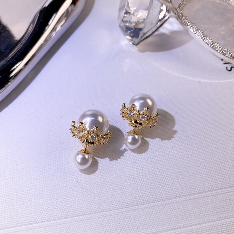 New Arrival Women S925 Silver Needle Wholesale Lady Fashion Pearl Earring Lady Temperament High Sense Earring Jewelry Gifts